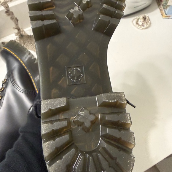 Dr Martens Black Smooth Leather Leona Lace Up Boots - Picture 9 of 12